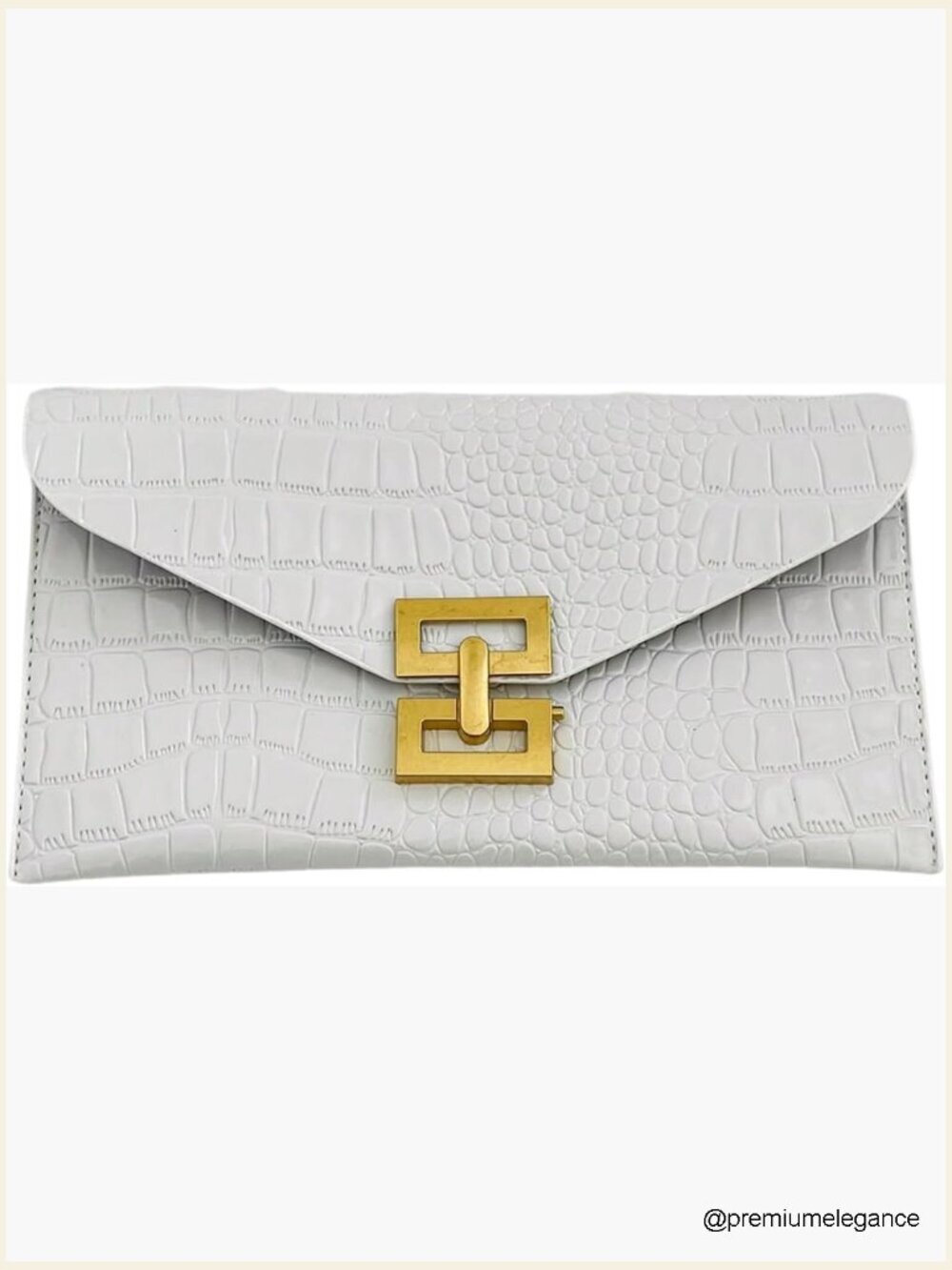 Clutch Evening Bag Envelope Handbag Metallic Purse Wedding Party Faux Leather